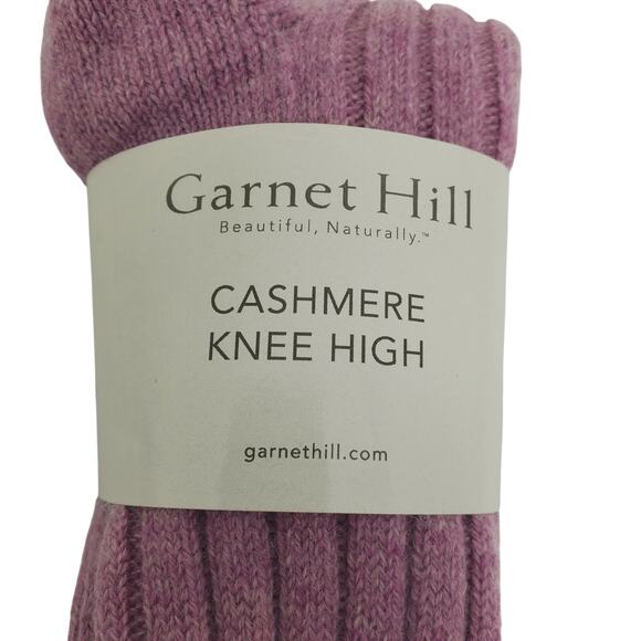 NEW Garnet Hill Socks Knee High 9-11 Berry 82% Cashmere Warm Cozy Holiday Gift - Picture 4 of 7